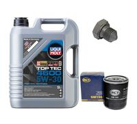 Olio Set Filtri 5W-30 5 Litro + Tappo Scarico Olio per VW Lupo 1.0 6E1 6X1