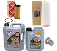 Olio Set Filtri 5W-30 6 Litro + Tappo Scarico Olio per BMW 3er 320d E90