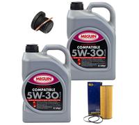 Olio Set Filtri 5W-30 Plus Meguin 10 Litro + Vite per Audi Q7 VW