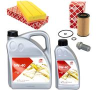 Olio Set Filtri 5W-40 6 Litro + Tappo Scarico Olio per Mercedes