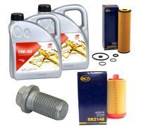 Olio Set Filtri 5W-40 8 Litro + Tappo Scarico Olio per Mercedes Sprinter 3,5