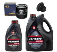 Olio Set Filtri Lukoil Genesis 10W-40 6 Litro + Vite per Opel Omega