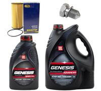 Olio Set Filtri Lukoil Genesis 10W-40 6 Litro + Vite per VW Golf VII