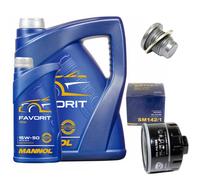 Olio Set Filtri Mannol 15W50 Api 6 Litro + Vite per Renault Scenic I