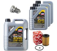 Olio Set Filtri Top Tec 4100 5W-40 8 Litro + Vite per VW Multivan VI
