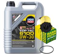 Olio Set Liqui Moly 0W-30 5 Litro + Filtro Olio per Peugeot Expert Tepee 1.6 HDI