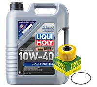 Olio Set Liqui Moly 10W-40 5 Litro + Filtro Olio per Dacia Duster Nissan Qashqai