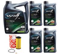 Olio Set Lupo Ecotech Fe 16106 SAE 0W40 9 Litro + Filtro Olio per BMW 5er X5 7er