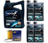Olio Set Lupo Officialtech C2/C3 5W30 9 Litro + Filtro Olio per BMW Rolls Royce