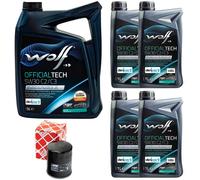 Olio Set Lupo Officialtech C2/C3 5W30 9 Litro + Filtro Olio per Mitsubishi L200