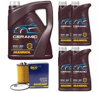 Olio Set Mannol 5W-30 Ceramica 9 Litro + Filtro per BMW 7er Rolls Royce 6.75