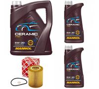 Olio Set Mannol 5W-30 Ceramica Plus 7 Litro + Filtro Olio per BMW 3er Z3 5er 7er