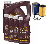 Olio Set Mannol 5W-30 Energia Formula 9 Litro + Filtro Olio per Mercedes