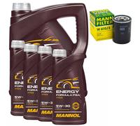 Olio Set Mannol 5W-30 Energia Formula 9 Litro + Filtro Olio per Mitsubishi