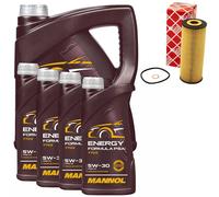 Olio Set Mannol 5W-30 Energia Formula PSA 9 Litro + Filtro per Ssangyong 2.7