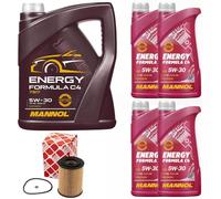 Olio Set Mannol 5W30 Energia Formula 9 Litro + Filtro Olio per Mercedes Classe E