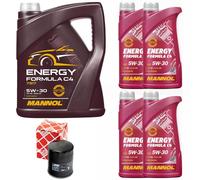 Olio Set Mannol 5W30 Energia Formula C4 9 Litro + Filtro per Mitsubishi L200