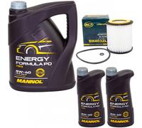 Olio Set Mannol Energia Formula 5W-40 7 Litro + Filtro Olio per BMW 1er 3er