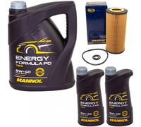 Olio Set Mannol Energia Formula 5W-40 7 Litro + Filtro Olio per Mercedes