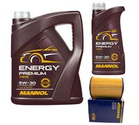 Olio Set Mannol Energia Premium 5W-30 6 Litro + Filtro Olio per Hyundai i30
