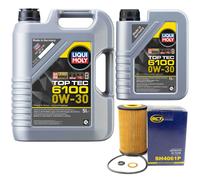 Olio Set Top Tec 6100 0W-30 Liqui Moly 6 Litro + Filtro per Hyundai i30 Kia