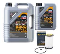 Olio Set Top Tec 6200 0W-20 Liqui Moly 6 Litro + Filtro Olio per Skoda VW Passat