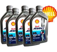 OLIO Shell ULTRA Advance 10W40 4T 100% SINTETICO API SM JASO MA2 5 LT PER MOTO