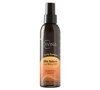 Olio solare con filtro UV per capelli mossi, ricci, super ricci, afro Curly Summer di DIVINA BLK con oli di girasole, macadamia, monoï e argan BIO (150ml)