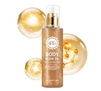 Olio Solare | Olio Lucente SPF 45 | 100ML Idrorepellente Non Grasso Effetto Lucido Idratante per Scuola All'aperto Spiaggia Camping Sport Viaggio Uomini