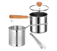 Olio Strainer Pot - Stainless Steel Fryer with Basket for Home Cooking | Large Capacity Design with Mesh Filter, Heat-Resistant Handle, Lid and Drip, Camping Frying, Grilling, All Stove Types