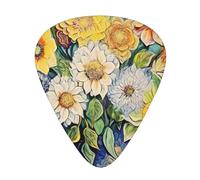 Olio su tela fiori i 12 pezzi plettri per chitarra includono tre plettri: sottili, medi e pesanti. Adatto per chitarre elettriche, acustiche e bassi di tutte le forze
