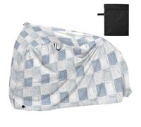 Olio su Tela Grigio e Bianco Motivo A Scacchi Impermeabile Copertura Della Bici con Fori di Bloccaggio Resistente ai raggi UV Indoor Outdoor Storage Road Bike Copertura Adatto per la maggior parte dei