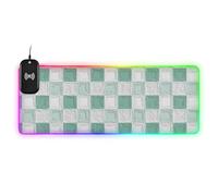 Olio su Tela Modello a Scacchi Verde e Bianco Ricarica Wireless Pad Animale Incandescente per laptop tappetino per tastiera e animale carino mousepad lavoro indossabile 80x30 cm