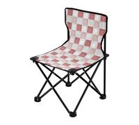 Olio su tela, motivo a scacchi, colore rosso e bianco, sedia da campeggio portatile, leggera, con borsa per il trasporto, sedie da viaggio per adulti per picnic e sport