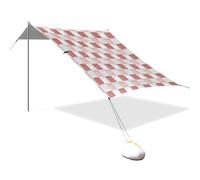 Olio su tela, motivo a scacchi rosso e bianco, progettato UPF50, tenda da spiaggia stabile, impermeabile, portatile, con tasche per sabbia, per campeggio, picnic, cortile, sombra para Playa