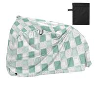 Olio su tela verde e bianco motivo a scacchi impermeabile coperture per bici all'aperto con fori di bloccaggio anti polvere pioggia neve UV Storage Mountain Bike copertura adatta per la maggior parte