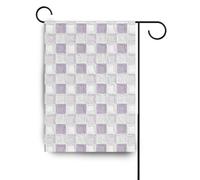 Olio su Tela Viola e Bianco Motivo a Scacchi piccole bandiere esterne decorative porta di Pasqua banner per la decorazione esterna 28x40 double face