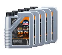 Olio Top Tec 4210 0W-30 Liqui Moly 5X 1 Litro per Skoda Volvo VW Smart Subaru