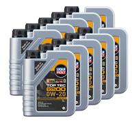 Olio Top Tec 6200 0W-20 Liqui Moly 10X 1 Litro per Audi Hyundai Seat Skoda VW