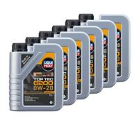 Olio Top Tec 6200 0W-20 Liqui Moly 6 X 1 Litro per Audi Hyundai Seat Skoda VW