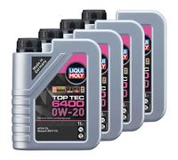 Olio Top Tec 6400 0W-20 Liqui Moly 4 X 1 Litro per Dacia Kia Nissan Renault