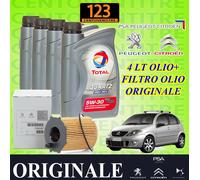OLIO TOTAL 5W30 4LT+ FILTRO OLIO ORIGINALE CITROEN C3 I 1.6 HDI 16V 90CV DAL '05