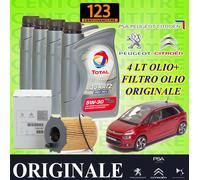 OLIO TOTAL 5W30 4LT+ FILTRO OLIO ORIGINALE CITROEN C4 GRAND PICASSO II 1.6 HDI