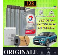 OLIO TOTAL 5W30 4LT+ FILTRO OLIO ORIGINALE CITROEN C4 II 1.6 HDI 90 CV