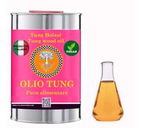 Olio TUNG puro 100% ALIMENTARE TAGLIERI MESTOLI CIOTOLE Legno NATURAL OIL VEGAN