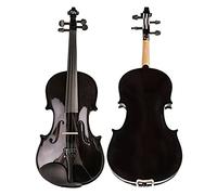 Olio Vernice Black Black Violin Acero Maple Student Student Student Fiddle Violino W/Caso Di Riposo Spalla In Prua violino principianti(1/4)