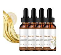 Olio viso idratante, rassodante per lucentezza con vitamine e acido ialuronico, per ridurre le rughe, macchie scure per la pelle secca e il tono della pelle irregolare (4 pezzi)