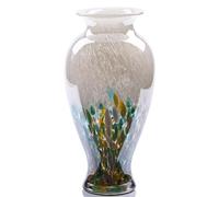 oliruim 30 cm Alto Vaso Alto da Interno in Vetro Soffiato verde, Vaso in Vetro Opaco Colorato, Vaso d'Arte a Bocca Larga dal Design Unico per Casa, Soggiorno, centrotavola moderno (verde)