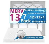OlitAir 12 x 12 x 1 MERV 13 Filtri Aria Filtro Aria Forno AC Telaio Plastica ABS Riutilizzabile 7 Filtri Filtri Intercambiabili Dimensioni effettive (circa): 30 x 30 x 2 cm
