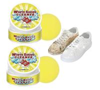 Olite White Shoes Cleaner, detergente per scarpe Olite, multiuso, senza risciacquo, crema bianca con spugna, non necessita di acqua, 2 pezzi, 100g